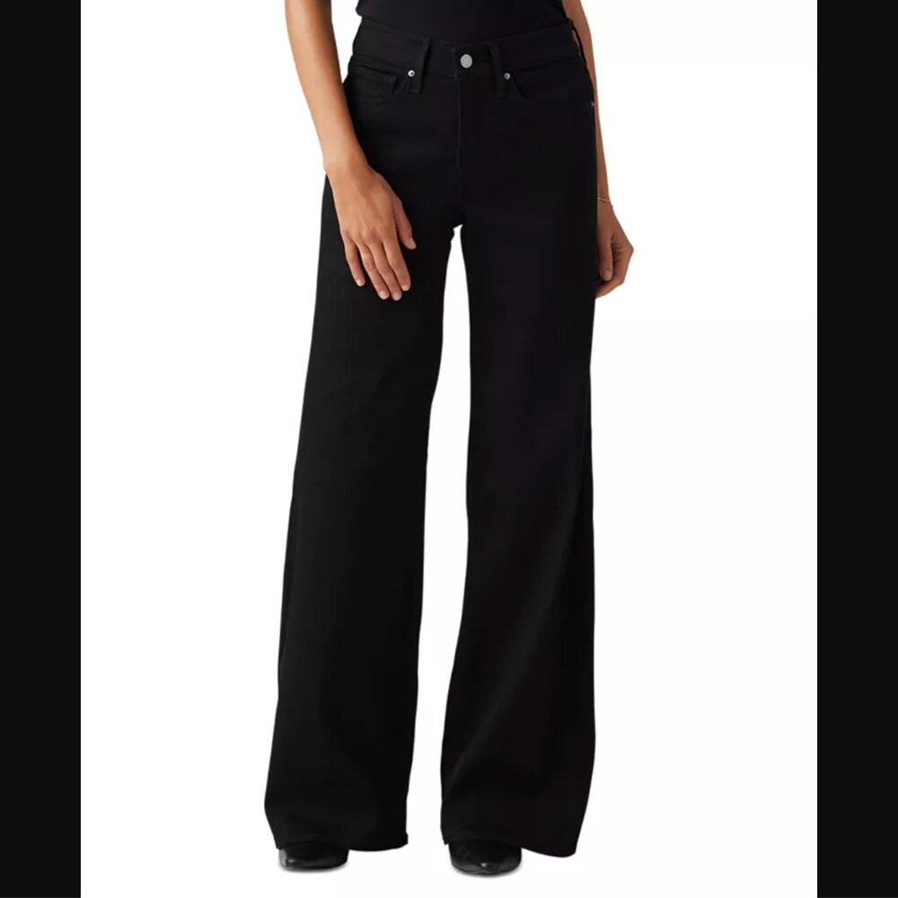 Levi's 318 Shaping Stellar-Stretch Wide Leg Jeans, Soft Black